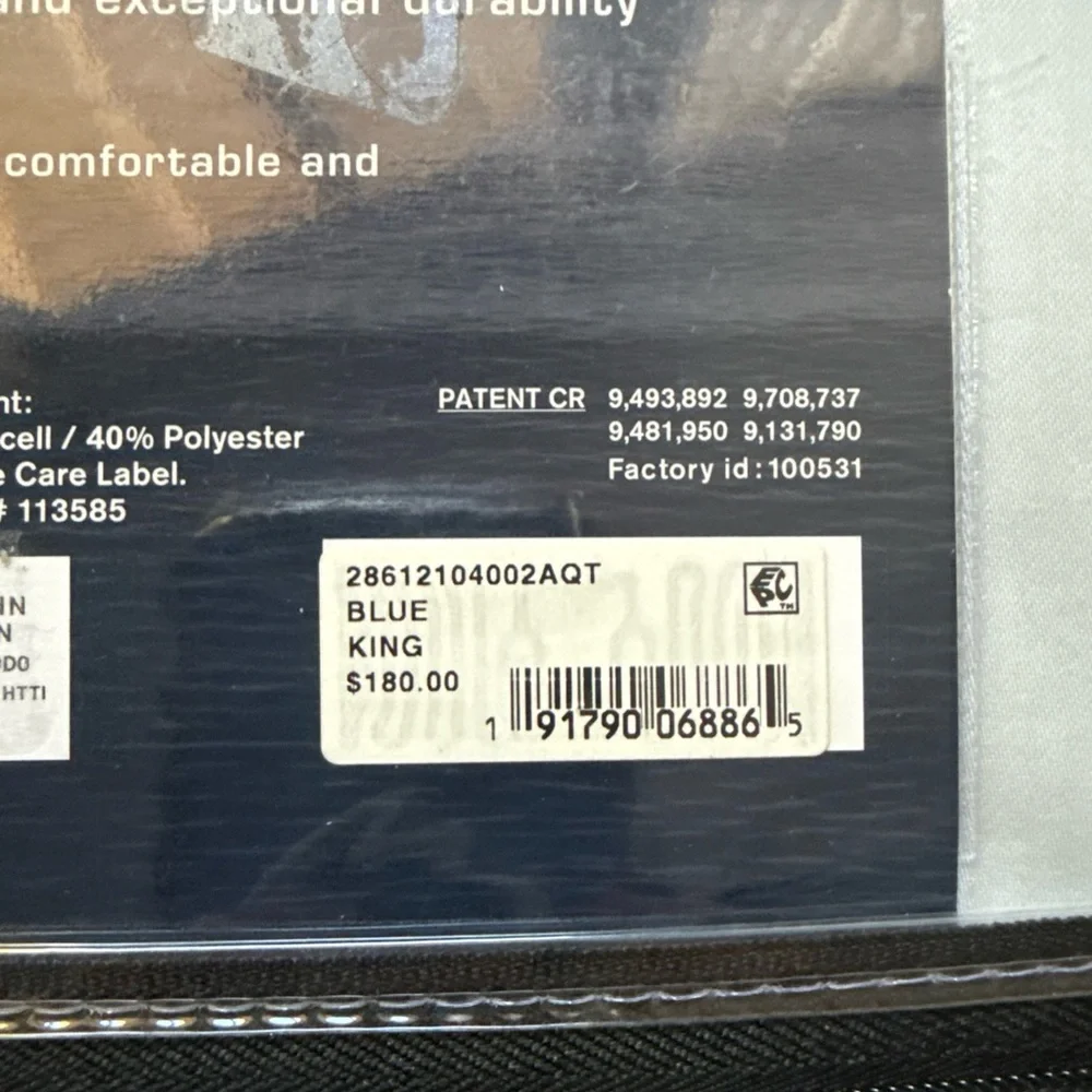 SereneSleep High IQ CoolComfort 1000-Thread Ct Luxury King Sheet Set Blue